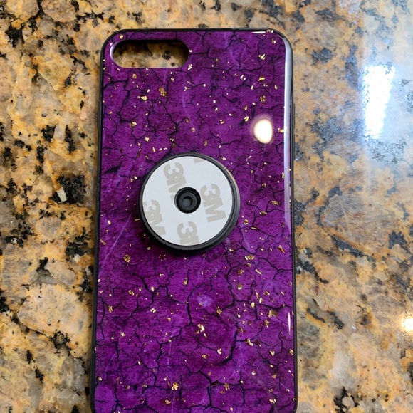 Purple & Gold Geode IPhone case and Popsocket - Picture 3 of 3